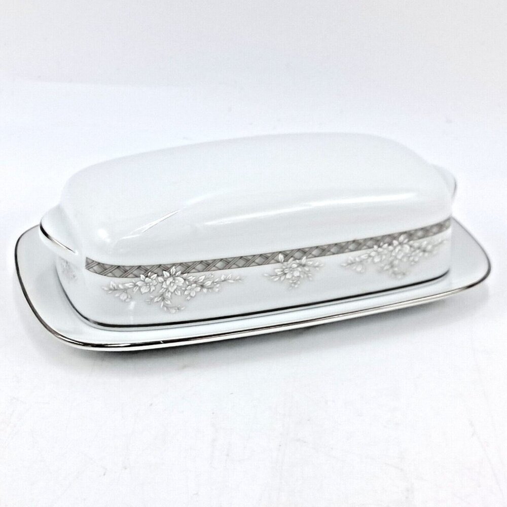 Noritake Contemporary Covered Butter DIsh-Windham Pattern 3194 -Fine China
